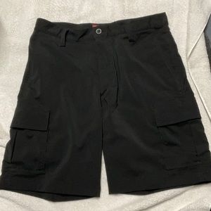 Men’s black golf shorts